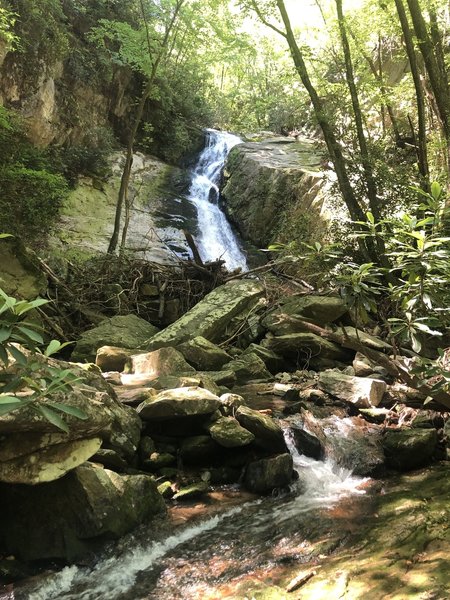 Largest of several waterfalls along trail.