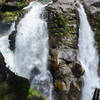 Nooksack River plunges 88 feet to form Nooksack Falls, a lovely waterfall that's an easy stop
