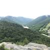 Cannon Mountain, Echo Lake, and Franconia Notch from the top of Bald Mountain.