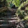 Stone path and stairs after entering the Carpenter's Trail. Ascent after Shore Trail.