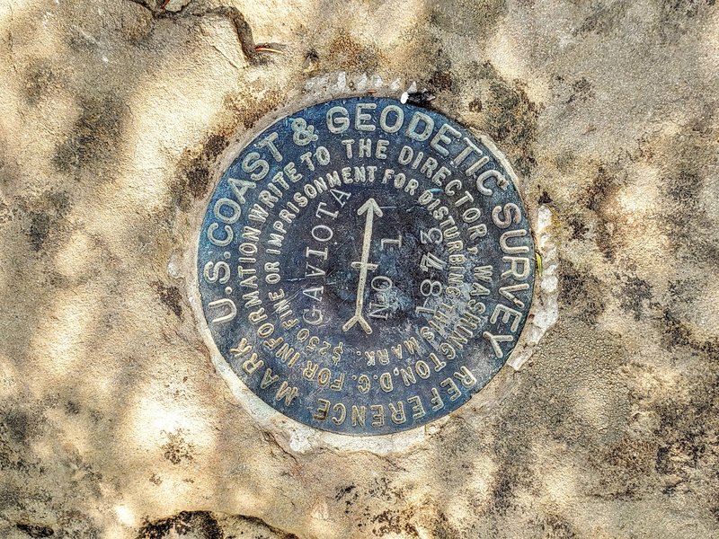 Survey Mark on top of Gaviota Peak