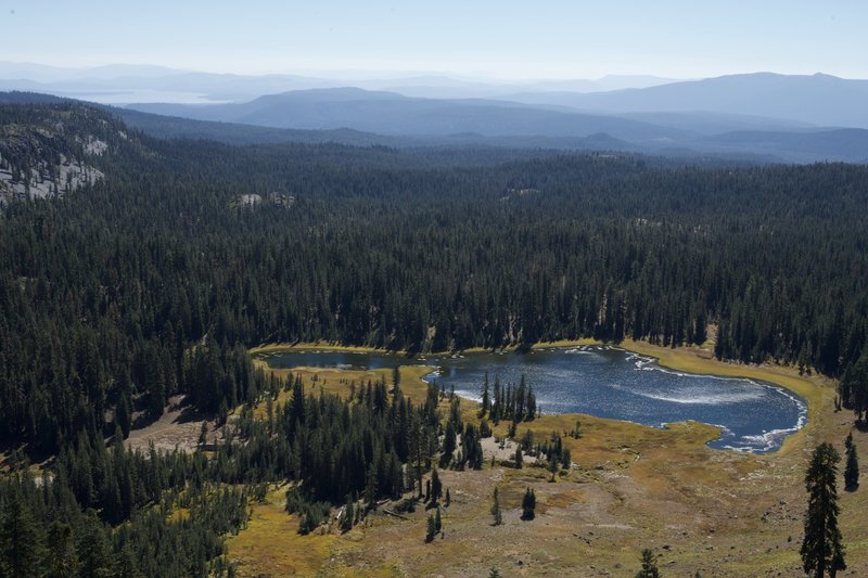 The Bumpass Hell Trail provides a great view of Crumbaugh Lake from above.  Its a great view.