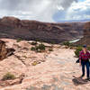 The large slab or rim makes a great viewpoint across Moab and the surrounding area.