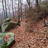 Some of the boulders commonly found on this trail.