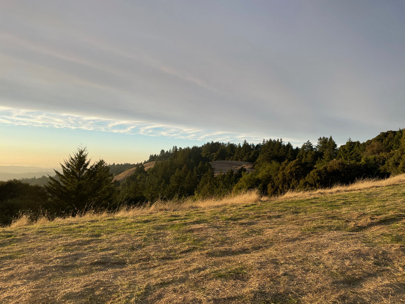 A view looking out over Long Ridge Open Space Preserve. You can see the ...