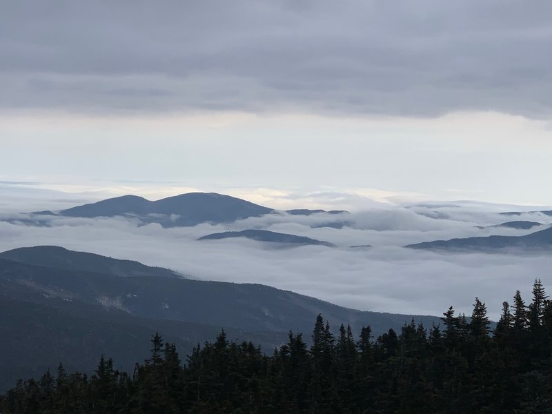 Mt Moriah summit, sea of clouds.