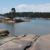 Granite boulders at the Basin shore - and excellent picnic place.
