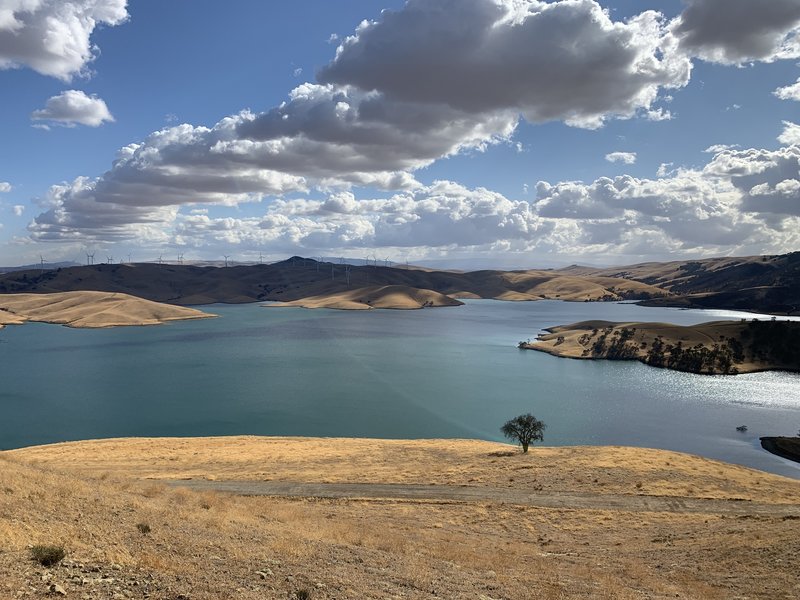 Los Vaqueros Reservoir as seen from the Vista Grande Trail.