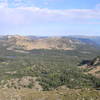 View northwest from trail showing Clegg, Dean and Notch lakes and Notch Mountain (08-19-2005)