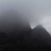 Approaching the cloudy Parana Peak.