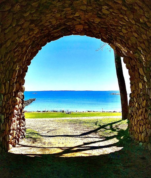 The Sound from the archway underneath Rocky Neck's signature pavilion