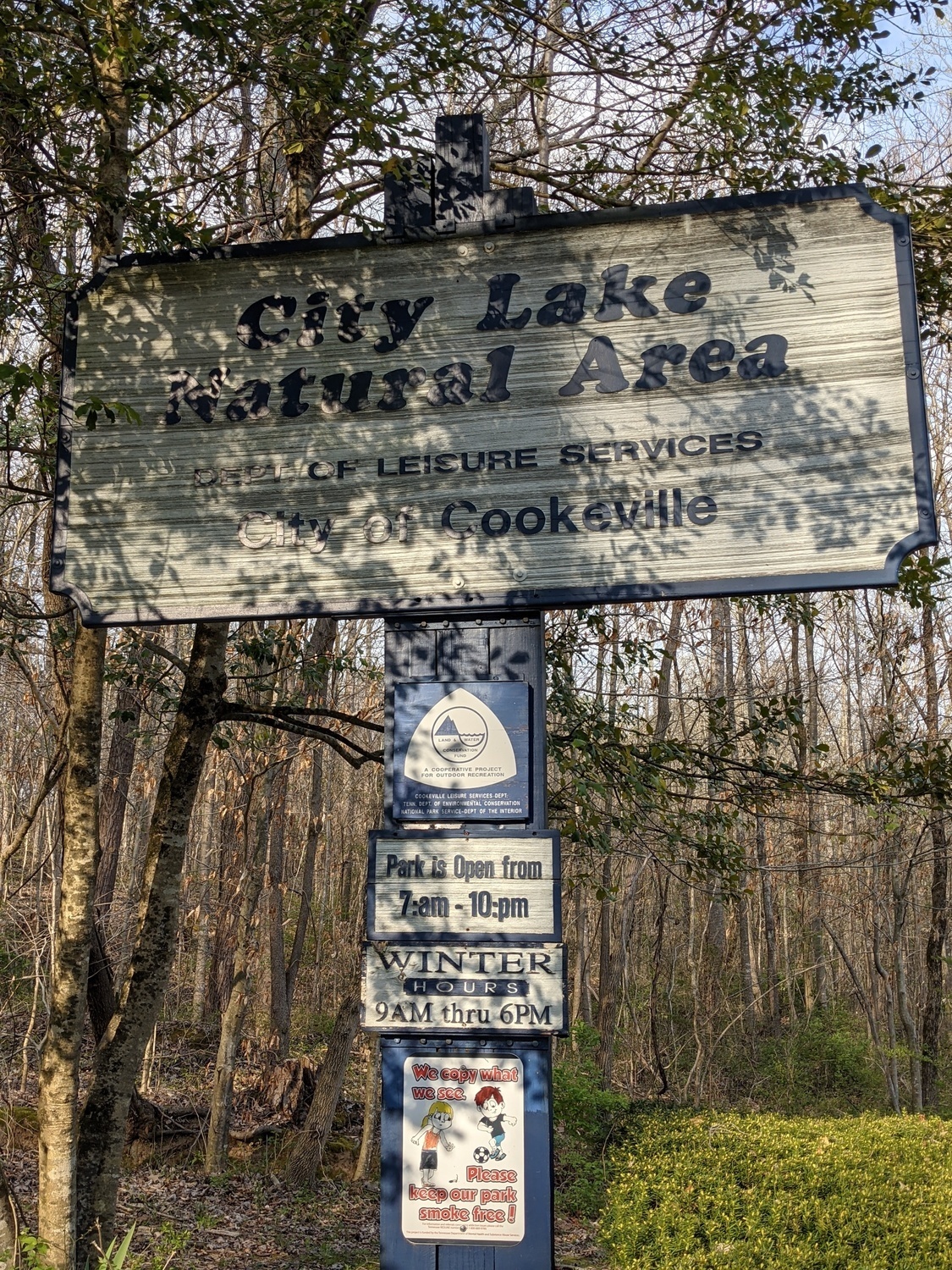 City Lake Natural Area Sign