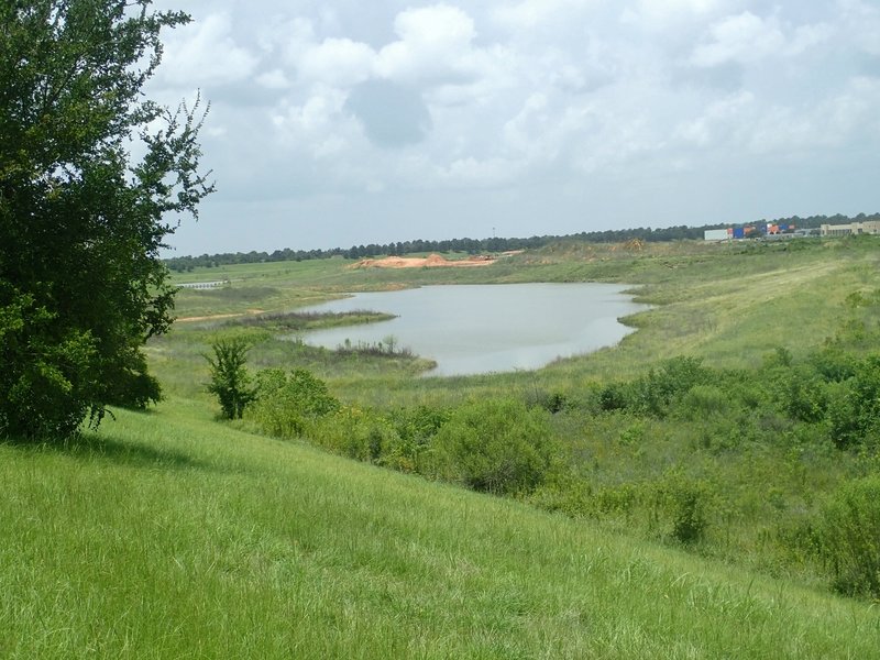 View of the south end of the lake from atop the dike.
