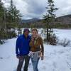 Lonesome Lake for two Texans in NH Spring Snow