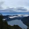Looking down towards lake crescent, and the strait in the background.