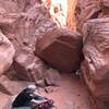 Slot canyon blocked about 1mile in from Mouse's Tank.