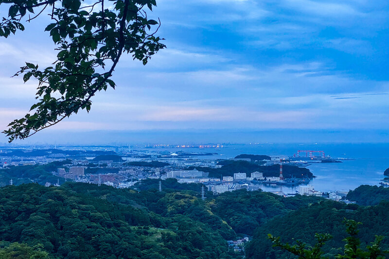 View of Tokyo Bay looking over Yokosuka to Yokohama and Tokyo.