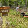 Garth brush-hogging the Blue Ridge Trail