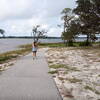 Nice paved walking path along side of Bayou Grande in Pensacola Florida. Benches for relaxing and watching the birds.