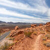 The Elephant Rock Trail runs close to the Valley of Fire Highway for a short stretch.