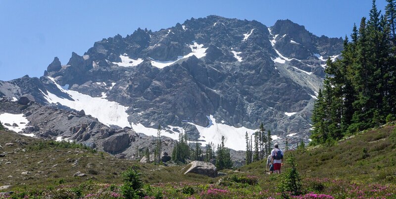Looking up at Mount Deception from Upper Royal Basin.