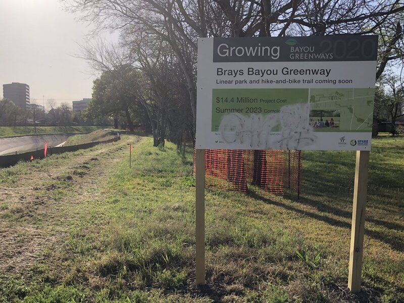 Extension of the Brays Bayou Greenway to Archbishop Fiorenza Park started in early 2022.