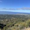 View from the trail to the ocean and Santa Barbara