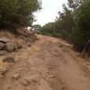 The Spring Creek Trail close to Lake Ilsanjo. Very steep and very rocky.