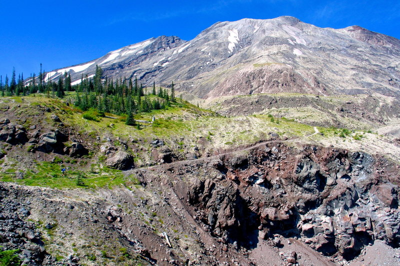 Getting up close and personal views of Mt. St. Helens from the Ape Canyon Trail.