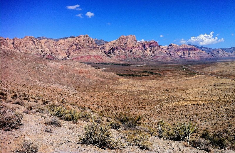 You are rewarded with this view of Red Rock NCA with the hard part of the climb behind you.
