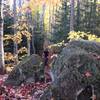 Splitting the rocks on Ten Times Trail.