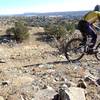 Approaching a switchback on Escalante Trail