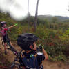 Henry (8) and Ruth Brown (10) enjoying the view to the west on Tillman West Trail at IMBA Fallfest.