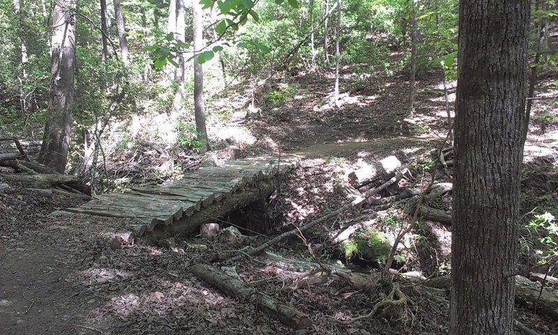 Split/half-log bridge.