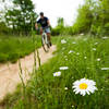 Rolling through open grassy areas on the east side of the lake.