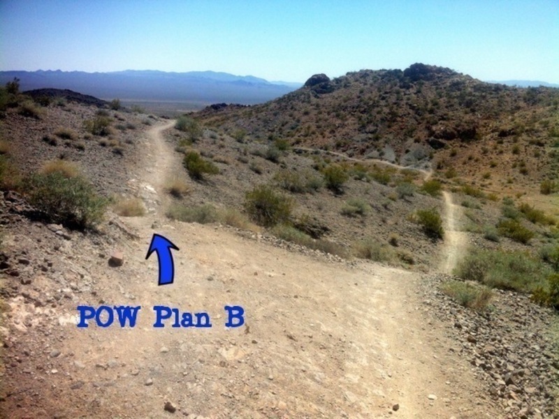 POW Plan B - go left to avoid the kinda steep direct descent ...