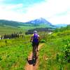 Spectacular views riding the upper portion of the lower loop back towards the town of Crested Butte.