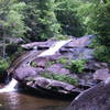 Wintergreen Falls. Access to this view of falls is by dense covered hiking trail only.