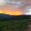 Sunset rain shower on Baldy Mountain