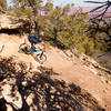 Big switchback and rock drop to get to lower rim on LPS