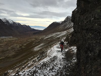 Almost at the top - looking back down the pass. This is about as narrow as the top portion of Powerline Pass gets.