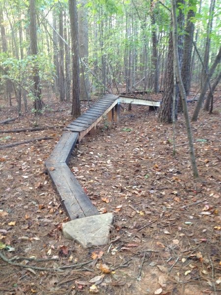 One of several man made challenges on Turtle Back Spur.  Ride-a-rounds are available.