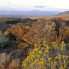 Sunrise looking toward Thompson Peak and the Diamond Mountains from Modoc Line Rail Trail