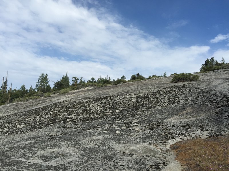 A view back up the rock.  It would hurt to fall here