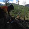 MTB Missoula cuts the trail out each year when the road opens. Lumber Biking!