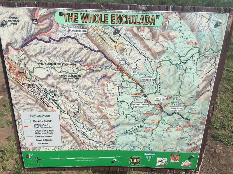 Whole Enchilada Moab Map Trail Map Sign