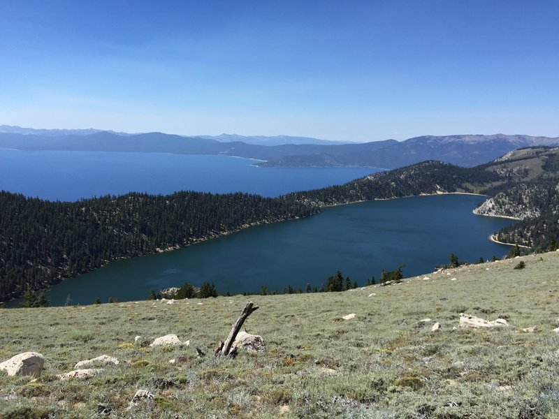 A great view of Marlette Lake and Lake Tahoe