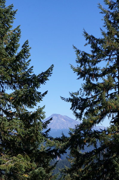 Peek-a-boo views of the Three Sisters
