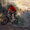 Clearing a steep rock step on the Backbone Trail