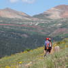 Sharon and Jeremy enjoying the awesome scenery of the San Juans from the Colorado Trail.